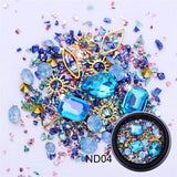 Sale 1Box 3D Rhinestones Diverse DIY Gems New Charming Mix Nail Art Decoration Rose Jewelry Gel Glitter Nail Art Decoration