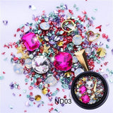 Sale 1Box 3D Rhinestones Diverse DIY Gems New Charming Mix Nail Art Decoration Rose Jewelry Gel Glitter Nail Art Decoration