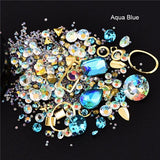 Sale 1Box 3D Rhinestones Diverse DIY Gems New Charming Mix Nail Art Decoration Rose Jewelry Gel Glitter Nail Art Decoration