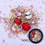 Sale 1Box 3D Rhinestones Diverse DIY Gems New Charming Mix Nail Art Decoration Rose Jewelry Gel Glitter Nail Art Decoration