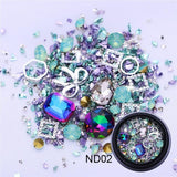 Sale 1Box 3D Rhinestones Diverse DIY Gems New Charming Mix Nail Art Decoration Rose Jewelry Gel Glitter Nail Art Decoration