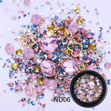 Sale 1Box 3D Rhinestones Diverse DIY Gems New Charming Mix Nail Art Decoration Rose Jewelry Gel Glitter Nail Art Decoration