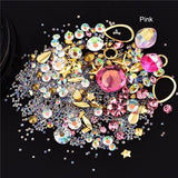 Sale 1Box 3D Rhinestones Diverse DIY Gems New Charming Mix Nail Art Decoration Rose Jewelry Gel Glitter Nail Art Decoration