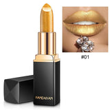 Sexy Lips Glitter Super Metallic Lipstick Temperature Change Color Gold Shimmer Red Rouge A Levre Pearl Shining Pigment Lip Balm