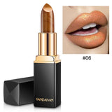 Sexy Lips Glitter Super Metallic Lipstick Temperature Change Color Gold Shimmer Red Rouge A Levre Pearl Shining Pigment Lip Balm