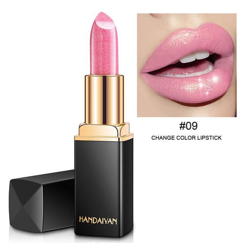 Sexy Lips Glitter Super Metallic Lipstick Temperature Change Color Gold Shimmer Red Rouge A Levre Pearl Shining Pigment Lip Balm