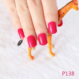 Shine Light Chocolate Color Brown 24 Pcs Sweet Candy Short Purple Red Artificial False Fake Nails Full Wrapped Tips