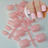 Shine Light Chocolate Color Brown 24 Pcs Sweet Candy Short Purple Red Artificial False Fake Nails Full Wrapped Tips