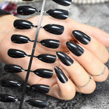 Shiny Nude Fashion Stiletto False Nails Sharp Curve Simply Fake Nails for daily wear On the Nail Tree 24pcs