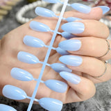 Shiny Nude Fashion Stiletto False Nails Sharp Curve Simply Fake Nails for daily wear On the Nail Tree 24pcs