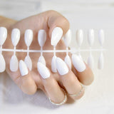 Shiny Nude Fashion Stiletto False Nails Sharp Curve Simply Fake Nails for daily wear On the Nail Tree 24pcs