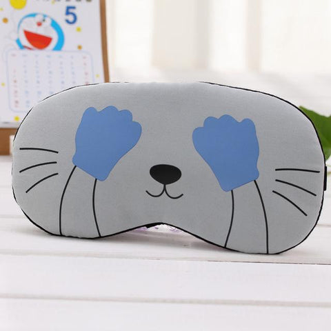 Sleeping Eye Mask Cartoon Cat Soft Padded Sleep Travel Shade Cover Rest Relax Sleeping Blindfold