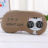 Sleeping Eye Mask Cartoon Cat Soft Padded Sleep Travel Shade Cover Rest Relax Sleeping Blindfold