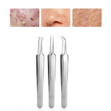 Stainless Steel Blackhead Remover Acne Needle Tweezers Blackhead Extractor for Pimple Blemish Comedone Acne Spots Remover Kit