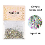 Super Glitter Crystal AB Rhinestones Flat Back Glass Chameleon Nail Rhinestones For Charms 3D Nails Art Decorations Strass