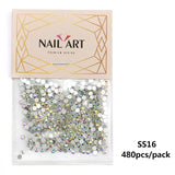 Super Glitter Crystal AB Rhinestones Flat Back Glass Chameleon Nail Rhinestones For Charms 3D Nails Art Decorations Strass