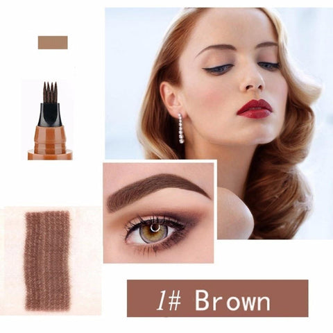 Superior Quality Four Colors Waterproof Microblading Eyebrow Tattoo Pen Fine Sketch Enhancer Fork Tip Eyebrow Pencil TSLM2