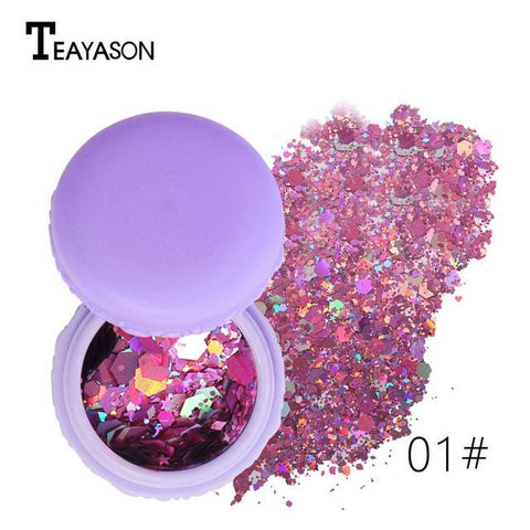 TEAYASON Glitter Eyeshadow Powder Makeup Shiny Loose Blue Purple Starlight Face Art Decoration Glitter Eyeshadow Powder AM055