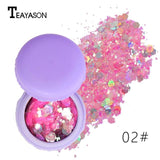 TEAYASON Glitter Eyeshadow Powder Makeup Shiny Loose Blue Purple Starlight Face Art Decoration Glitter Eyeshadow Powder AM055