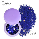 TEAYASON Glitter Eyeshadow Powder Makeup Shiny Loose Blue Purple Starlight Face Art Decoration Glitter Eyeshadow Powder AM055