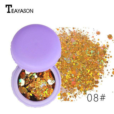 TEAYASON Glitter Eyeshadow Powder Makeup Shiny Loose Blue Purple Starlight Face Art Decoration Glitter Eyeshadow Powder AM055