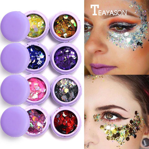 TEAYASON glitter powder for eyeshadow gold silver nail starlight waterproof long lasting party makeup glitter eyeshadow AM055