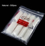 TKGOES 50 Pcs / 500 PCS Acrylic Oval Nail Tips False Nails Fullwell Clear Full Cover Fake Nail Art Tips French Nail Tips NEW #39