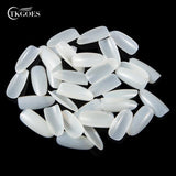 TKGOES 50 Pcs / 500 PCS Acrylic Oval Nail Tips False Nails Fullwell Clear Full Cover Fake Nail Art Tips French Nail Tips NEW #39