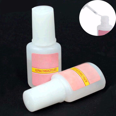 TOMTOSH 1 Pcs 10g BYB False Glue Nail Art Tips Glitter Acrylic Decoration with Brush false nail gel glue fake nails nail label