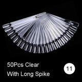 Transparent/Natural Fan Board Display Nail Art Tips False Round Hoop Stick Practice for Polish Gel Showing Tools NC200