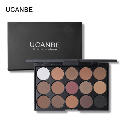 UCANBE 15 Earth Colors Matte Eyeshadow Palette Smoky Nude Cosmetics Makeup Eye Shadow paletas de sombras With Brush