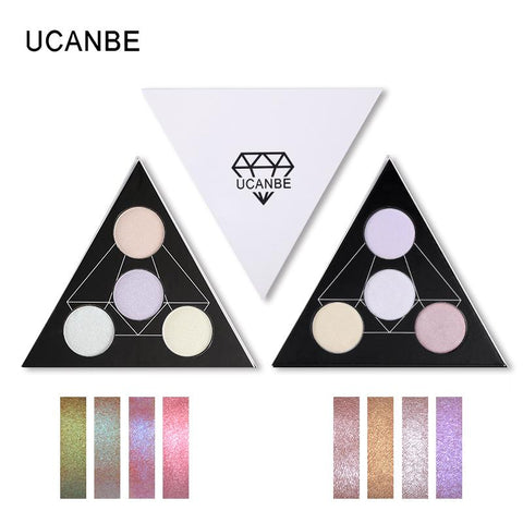 UCANBE 4 Colors Holographic Duochrome Eyeshadow Palette Makeup Eye Face Lips Shimmer Shine Pigment Eye Shadow Glow Illuminator