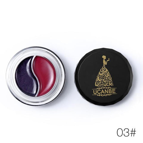UCANBE Brand Double Color Eyeliner Cream Gel With Makeup Brush Shimmer Matte Waterproof Pigment Duo Eyes Liner Cosmetic Nude Eye