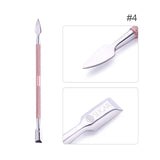 UR SUGAR Rose Gold Stainless Steel Cuticle Remover Dual-ended Finger Dead Skin Push Nail Cuticle Pusher Manicure Nail Care Tool