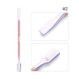 UR SUGAR Rose Gold Stainless Steel Cuticle Remover Dual-ended Finger Dead Skin Push Nail Cuticle Pusher Manicure Nail Care Tool