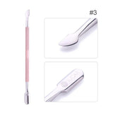 UR SUGAR Rose Gold Stainless Steel Cuticle Remover Dual-ended Finger Dead Skin Push Nail Cuticle Pusher Manicure Nail Care Tool