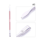 UR SUGAR Rose Gold Stainless Steel Cuticle Remover Dual-ended Finger Dead Skin Push Nail Cuticle Pusher Manicure Nail Care Tool