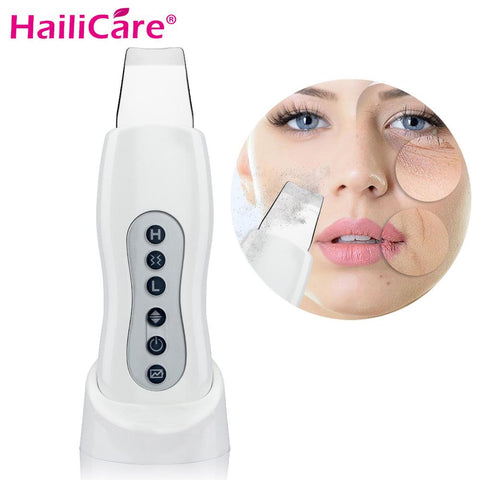 Ultrasonic Face Skin Scrubber Blackhead Acne Removal Facial Vibration Massager Peeling Shovel Exfoliator Clean Machine Microderm