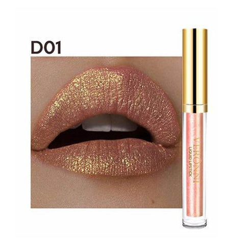 VERONNI Shimmer Glitter Metalic Lip Gloss Waterproof Makeup Long Lasting Liquid Lipstick @ME88