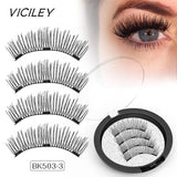 VICILEY Magnetic Eyelashes 3D definition false Lashes with 3 magnets Handmade Cilios Posticos wholesale Eyelash Extensions BK503