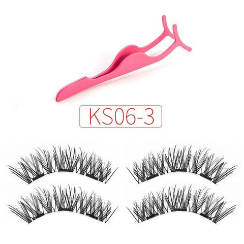 VICILEY Magnetic Eyelashes with 3 magnets natural HandMade Full Strip false Lashes cilios with applicator maquiagem 24P-Z-3-T