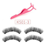 VICILEY Magnetic Eyelashes with 3 magnets natural HandMade Full Strip false Lashes cilios with applicator maquiagem 24P-Z-3-T