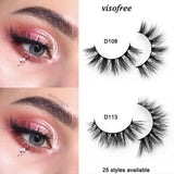 Visofree Eyelashes 3D Mink Lashes Handmade Full Strip Lashes Cruelty Free Luxury Mink Eyelashes Makeup Lash maquiagem faux cils