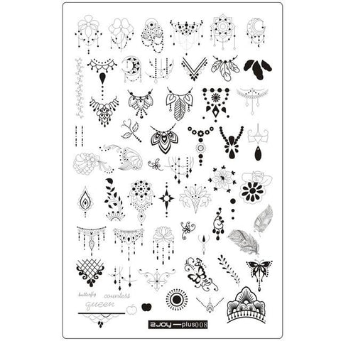 WAKEFULNESS 1Pcs Necklace Pattern Nail Stamping Plates Big Size Painting Nail Art Stencil Templates Manicure Nail Stamp Tools