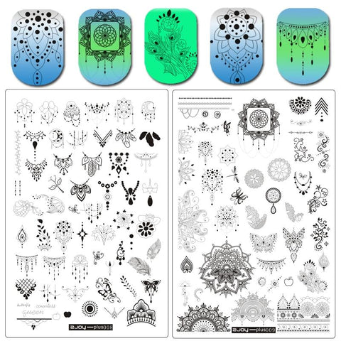 WAKEFULNESS 1Pcs Necklace Pattern Nail Stamping Plates Big Size Painting Nail Art Stencil Templates Manicure Nail Stamp Tools