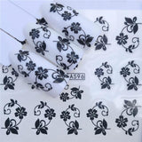 WUF 1 Sheet Animal Black Cat Designs Nail Art Stickers Water Transfer Nail Tips Decal DIY Accessory Beauty Nail Decorations