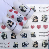 WUF 1 Sheet Animal Black Cat Designs Nail Art Stickers Water Transfer Nail Tips Decal DIY Accessory Beauty Nail Decorations