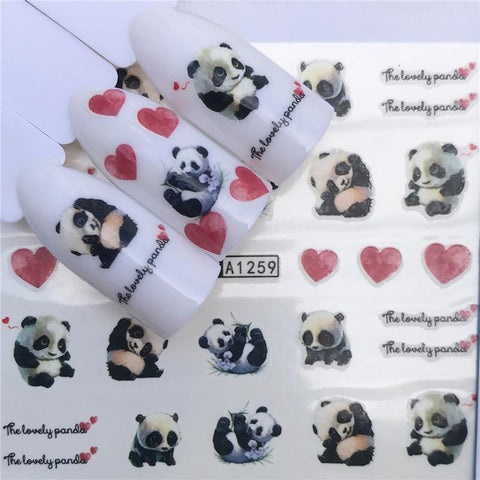 WUF 1 Sheet Animal Black Cat Designs Nail Art Stickers Water Transfer Nail Tips Decal DIY Accessory Beauty Nail Decorations