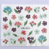 WUF 1pcs Hitoro Flower  Nail Stickers Water Transfer Decals Decoration Dream Cather Slider For Nail DIY Tips
