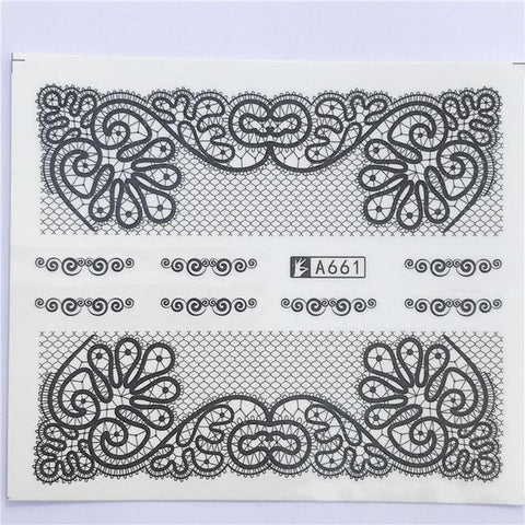WUF 1pcs Hitoro Flower  Nail Stickers Water Transfer Decals Decoration Dream Cather Slider For Nail DIY Tips